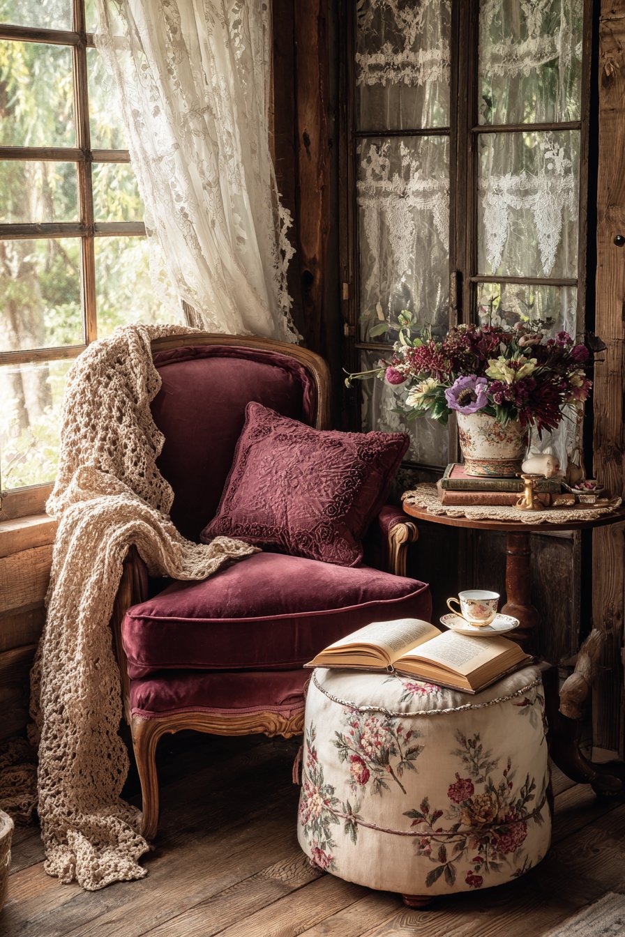 Velvet Settee Seating Area