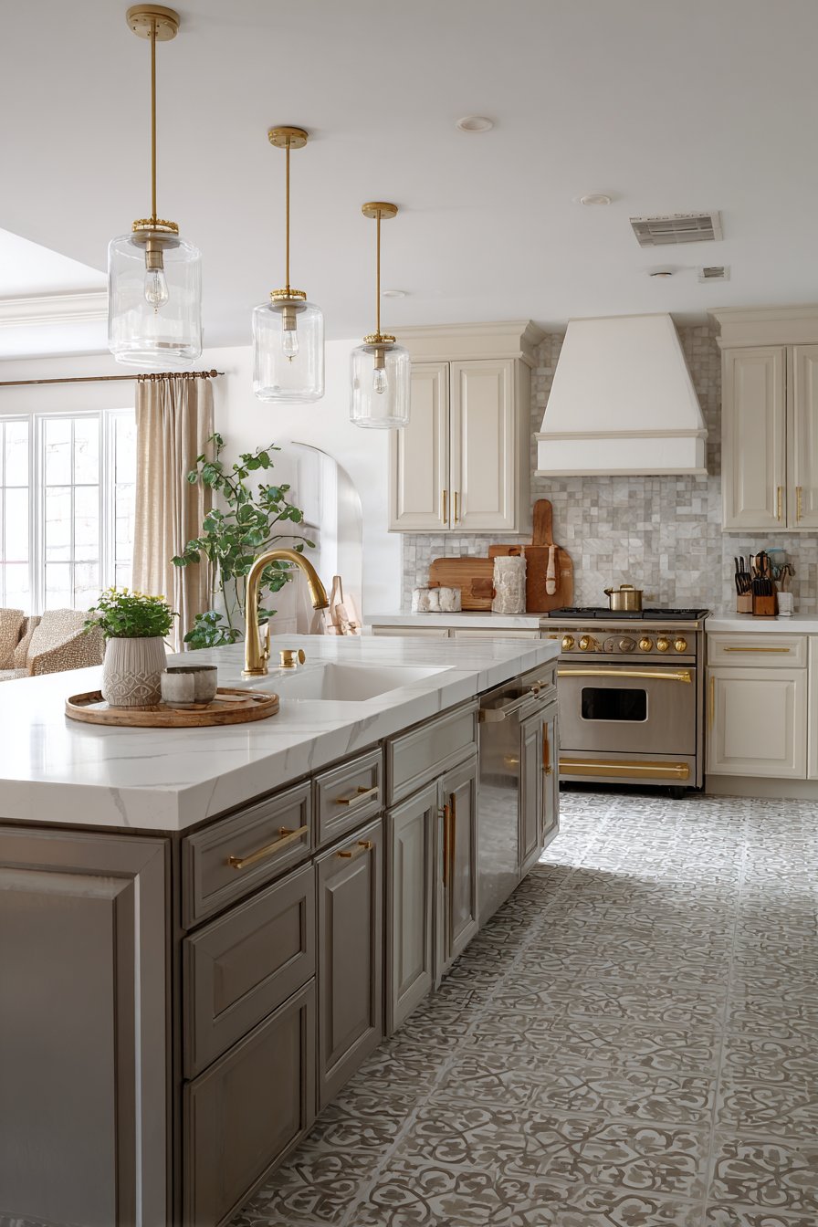 Two-Toned with Patterned Tile Floor