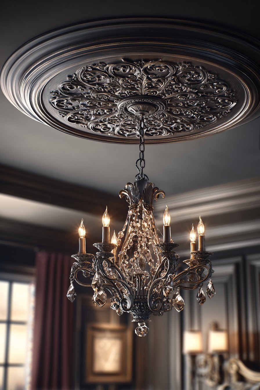 Ornate Ceiling Medallion Feature