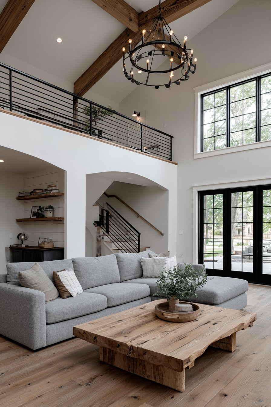 Rustic Modern Farmhouse with Reclaimed Beams