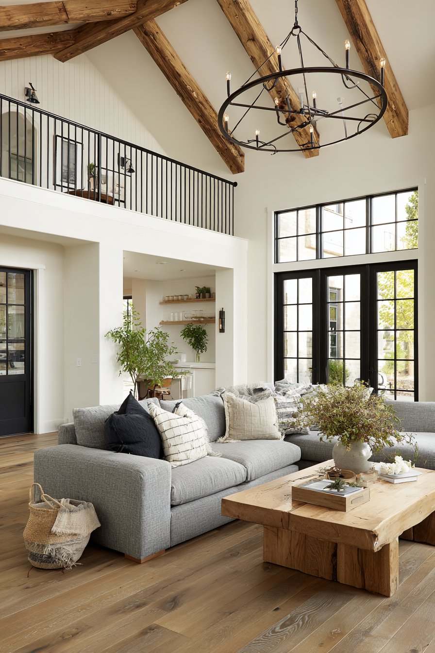 Rustic Modern Farmhouse with Reclaimed Beams