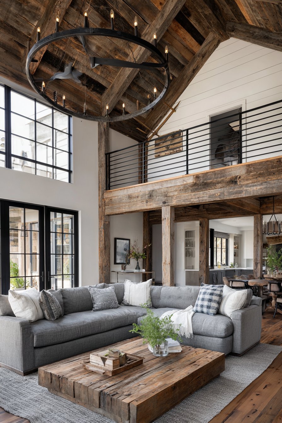 Rustic Modern Farmhouse with Reclaimed Beams