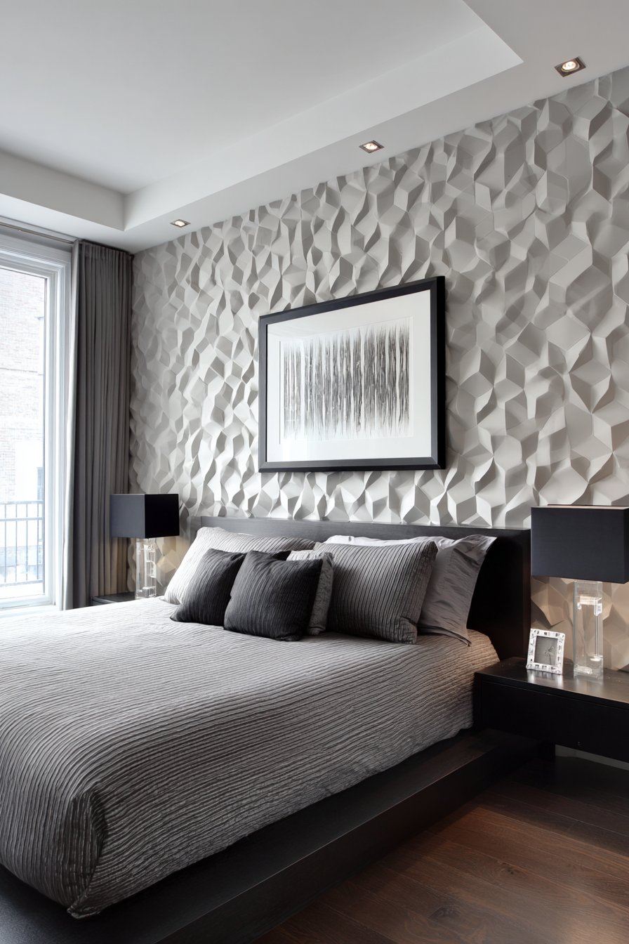 Three-Dimensional Hexagonal Tile Wall