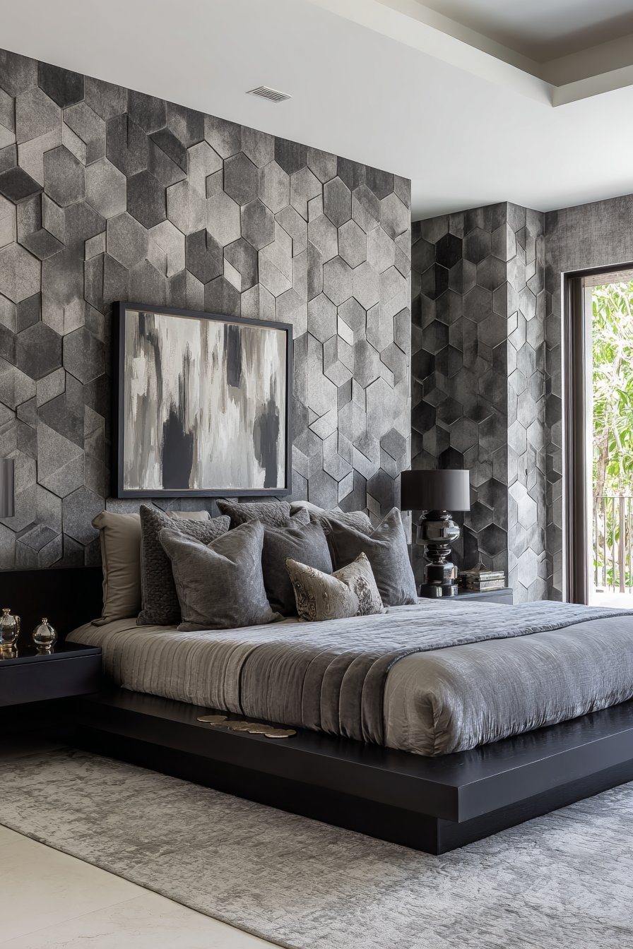 Three-Dimensional Hexagonal Tile Wall