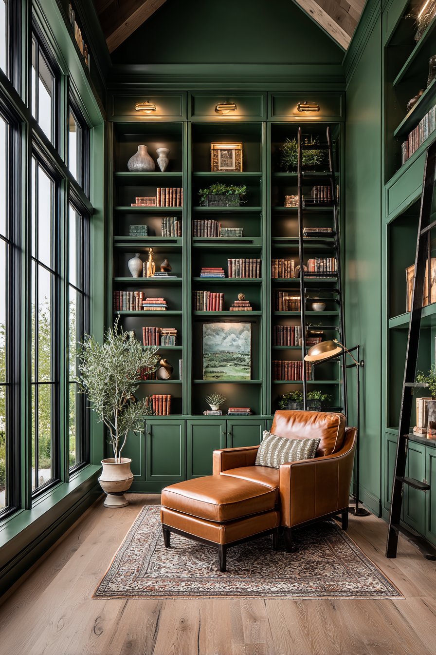 Hunter Green Library Wall