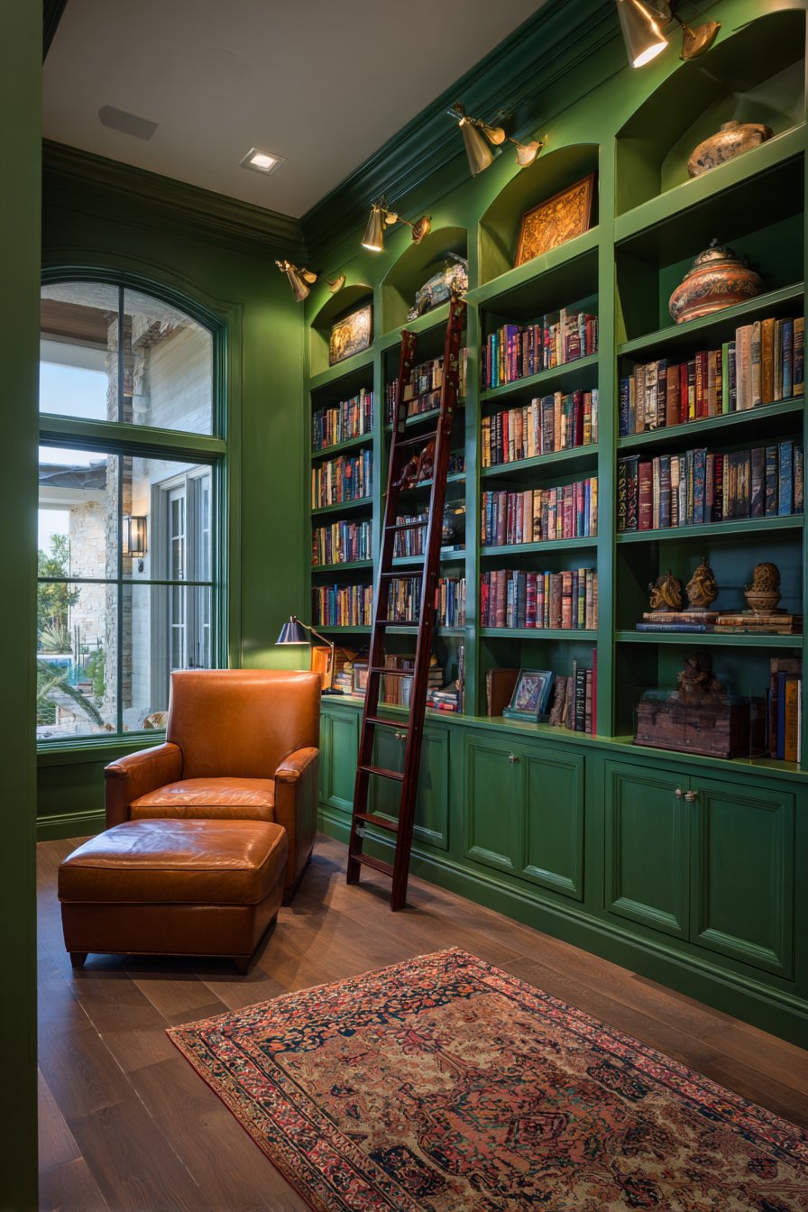 Hunter Green Library Wall