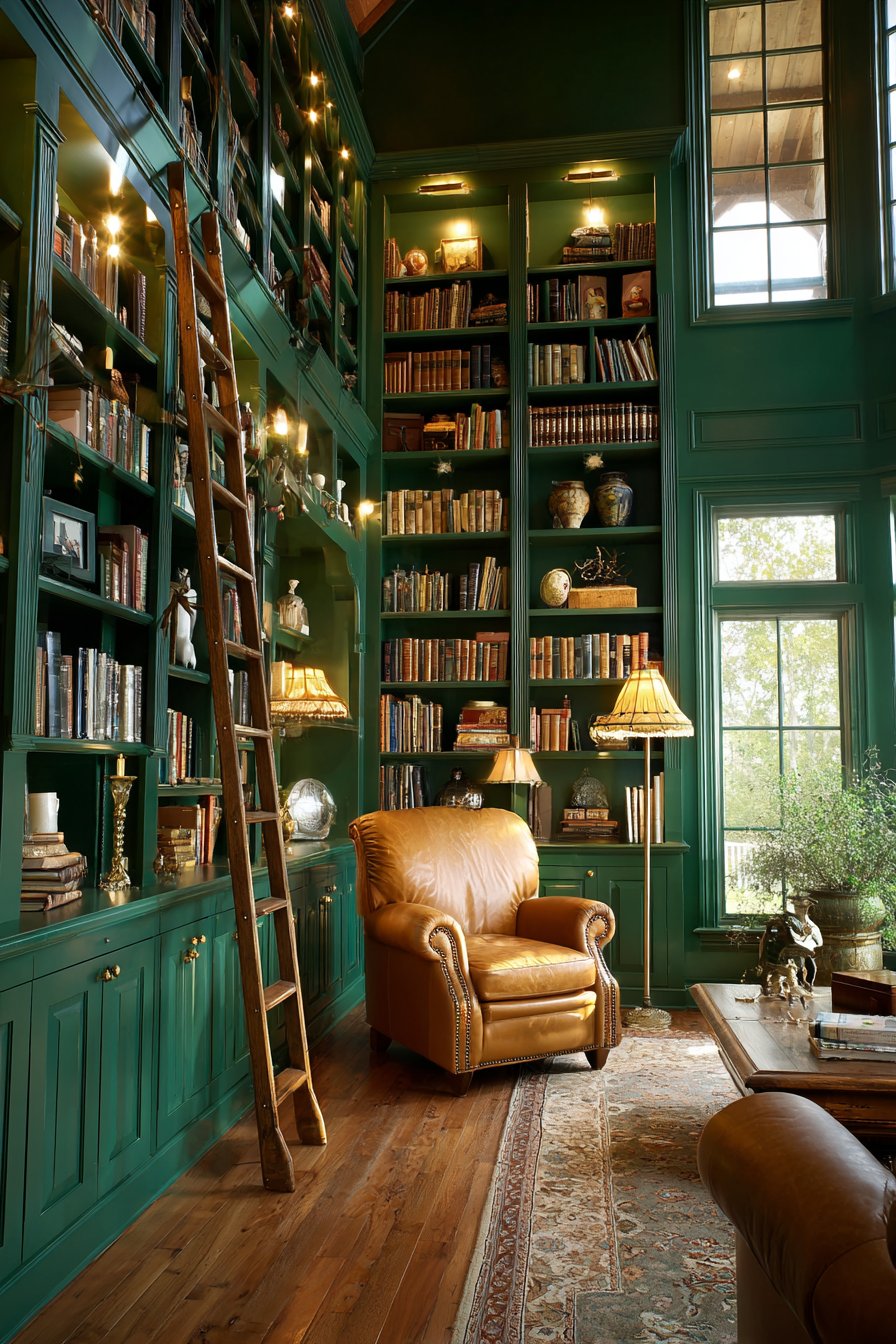 Hunter Green Library Wall