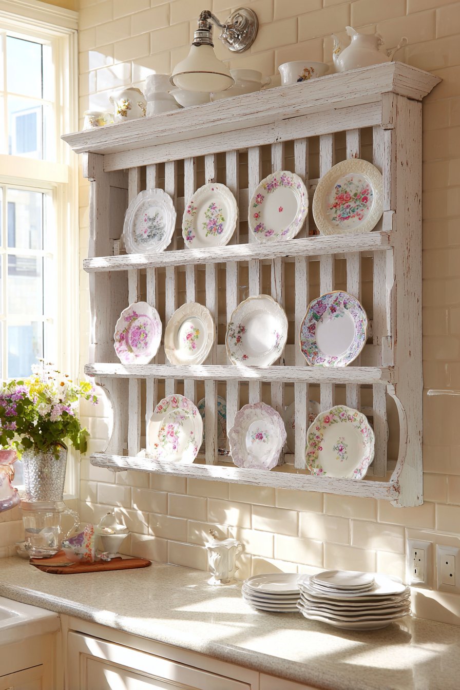 Cottage-Style Vintage Plate Rack