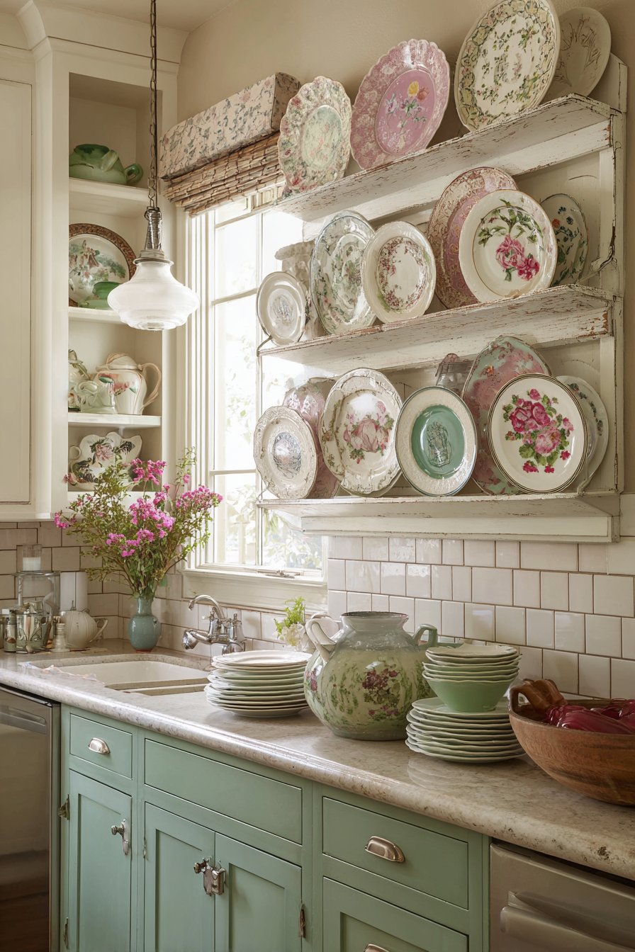 Cottage-Style Vintage Plate Rack