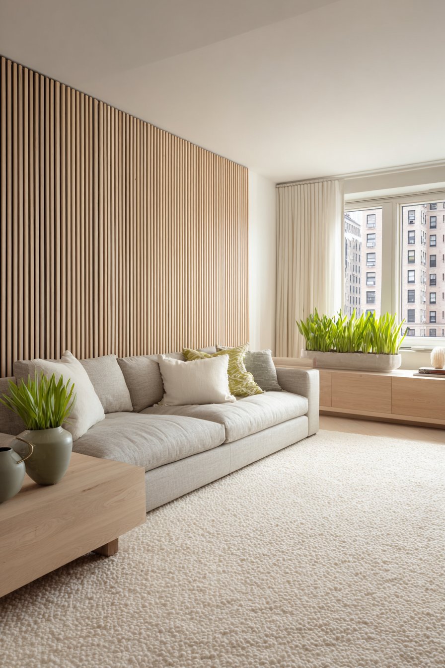 Modern Vertical Wood Slat Feature