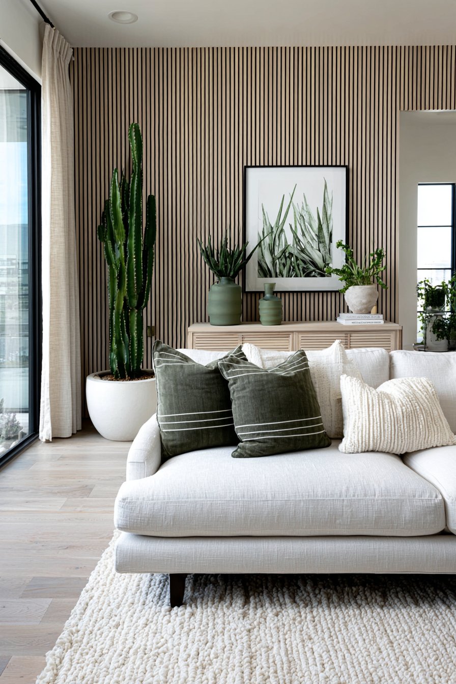 Modern Vertical Wood Slat Feature