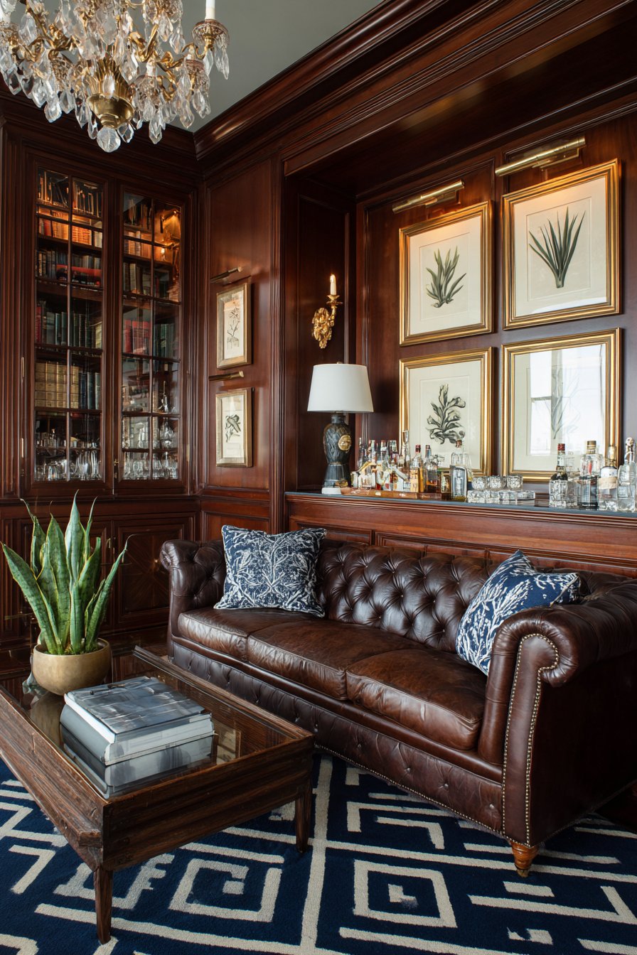 Library Wall Chocolate Chesterfield