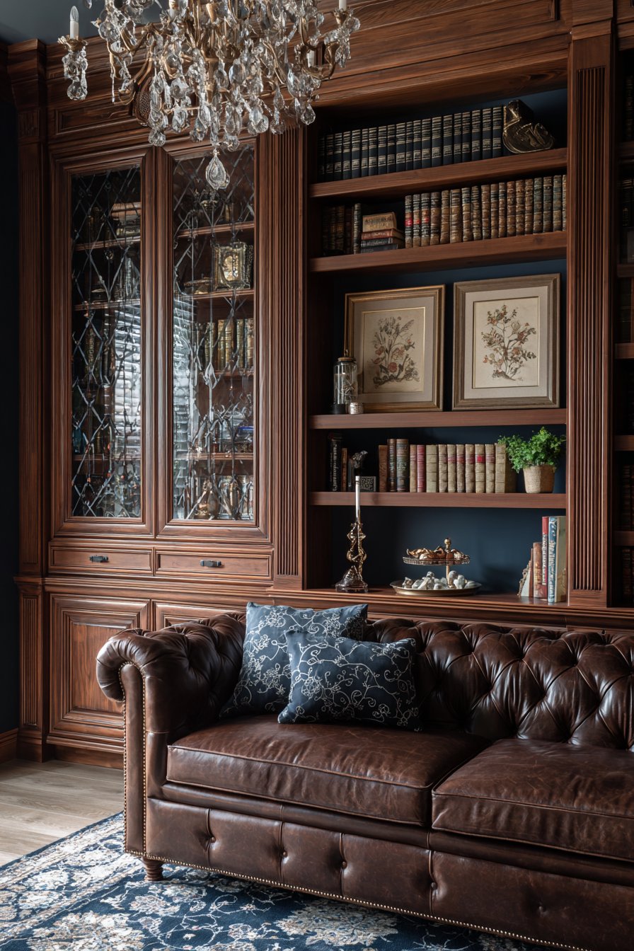 Library Wall Chocolate Chesterfield