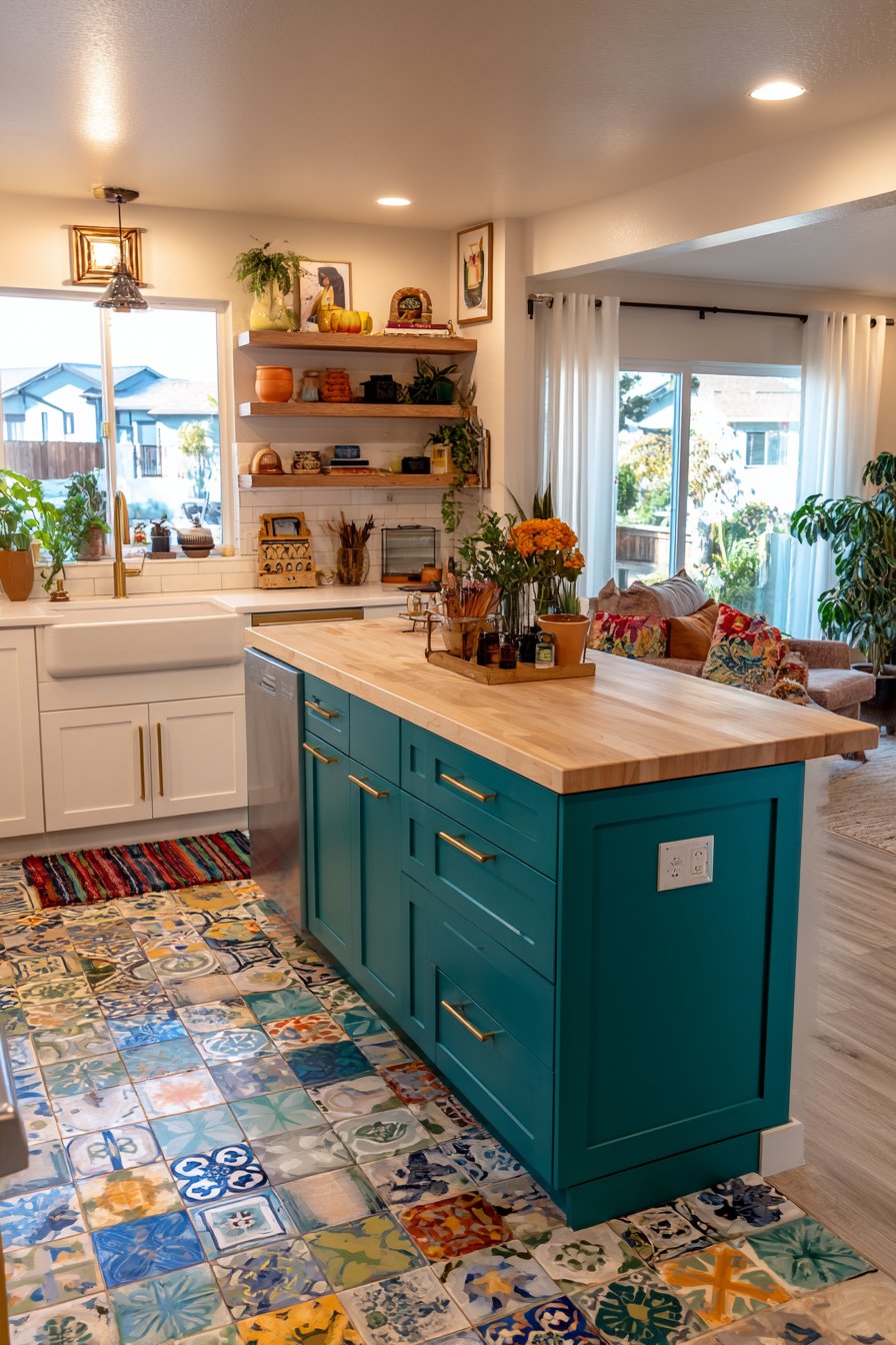 Eclectic Colorful with Mixed Materials