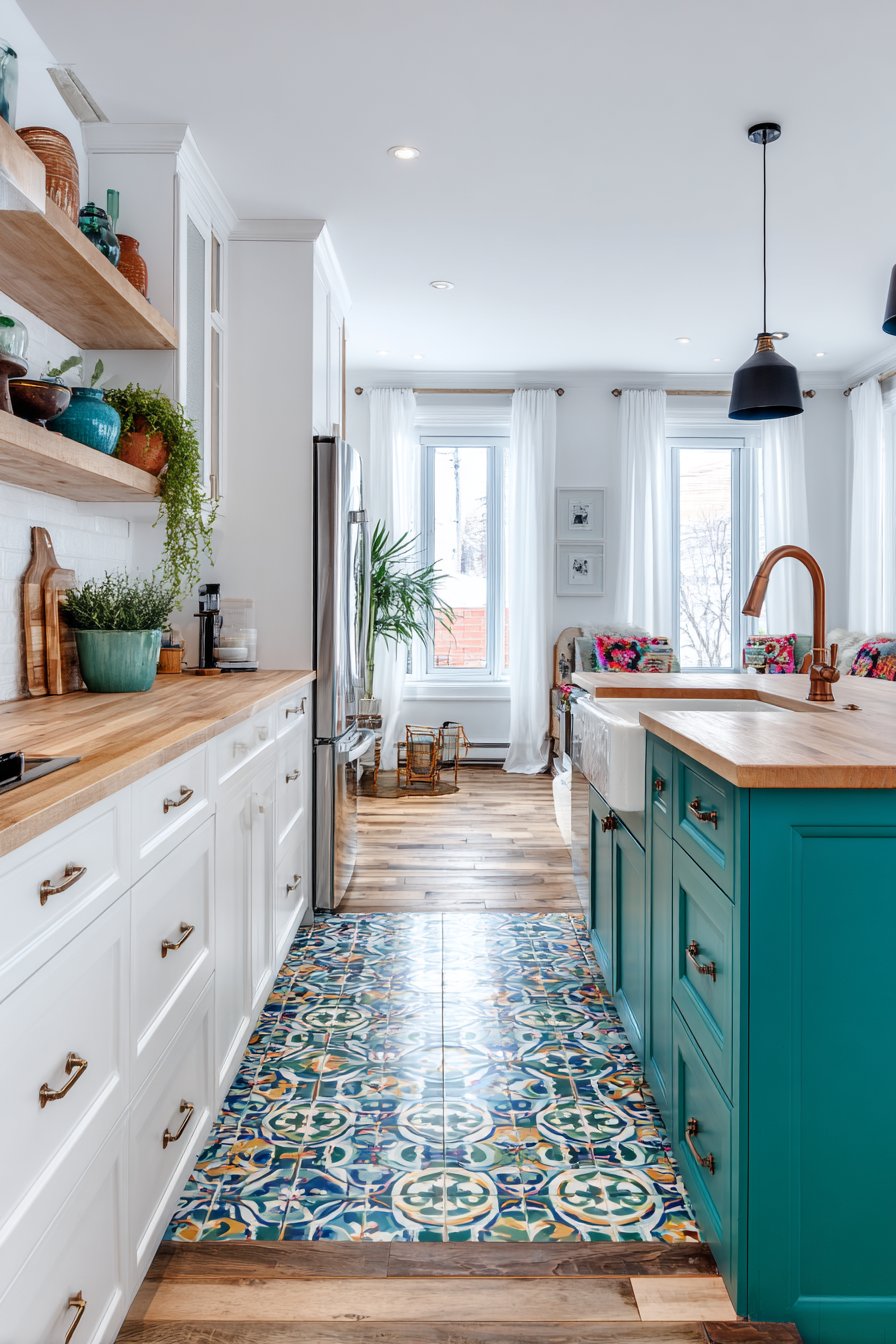 Eclectic Colorful with Mixed Materials