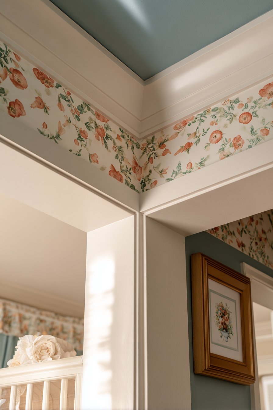 Architectural Crown Molding with Stenciled Border
