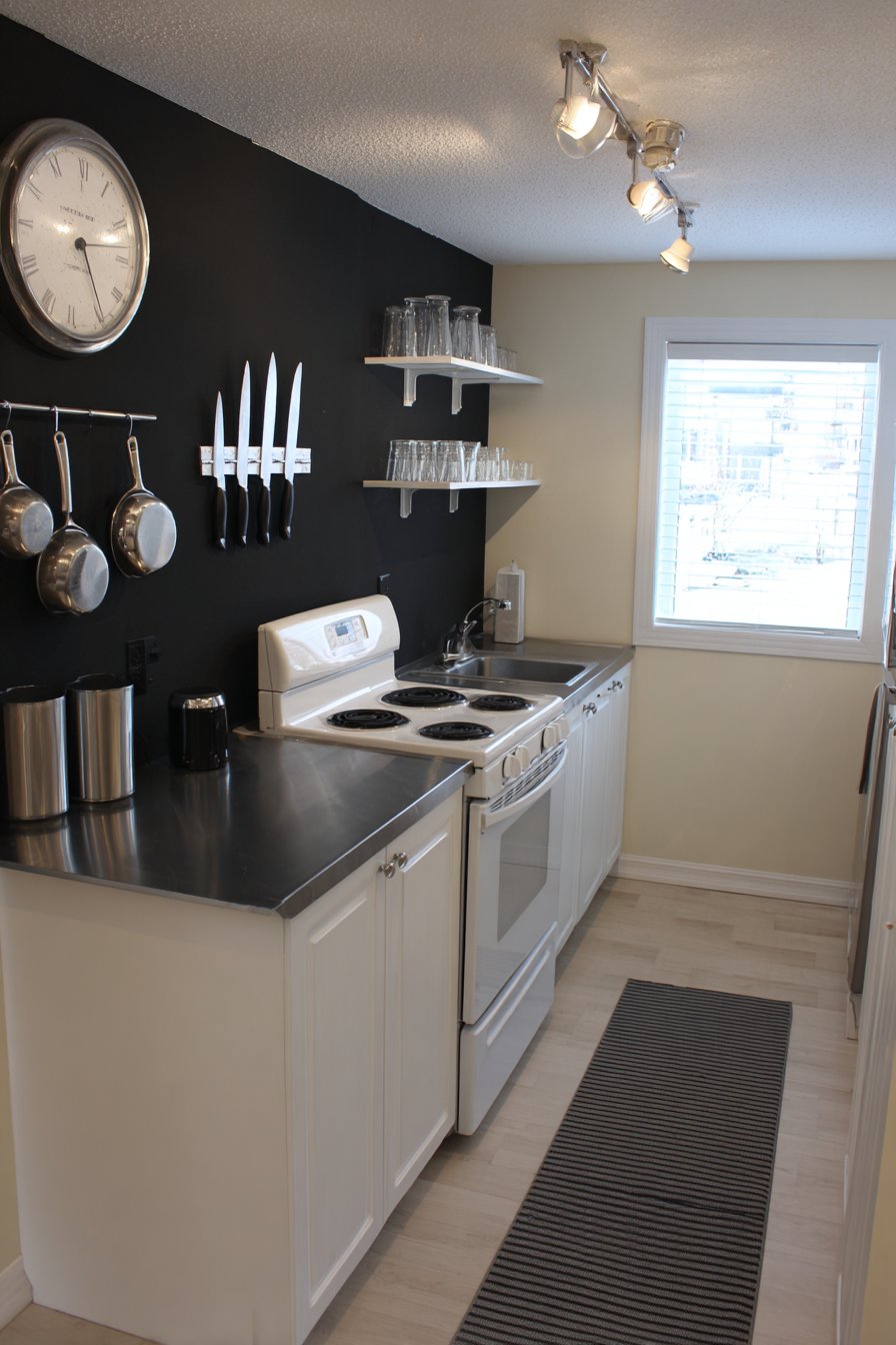 Bold Black Accent Wall Kitchen
