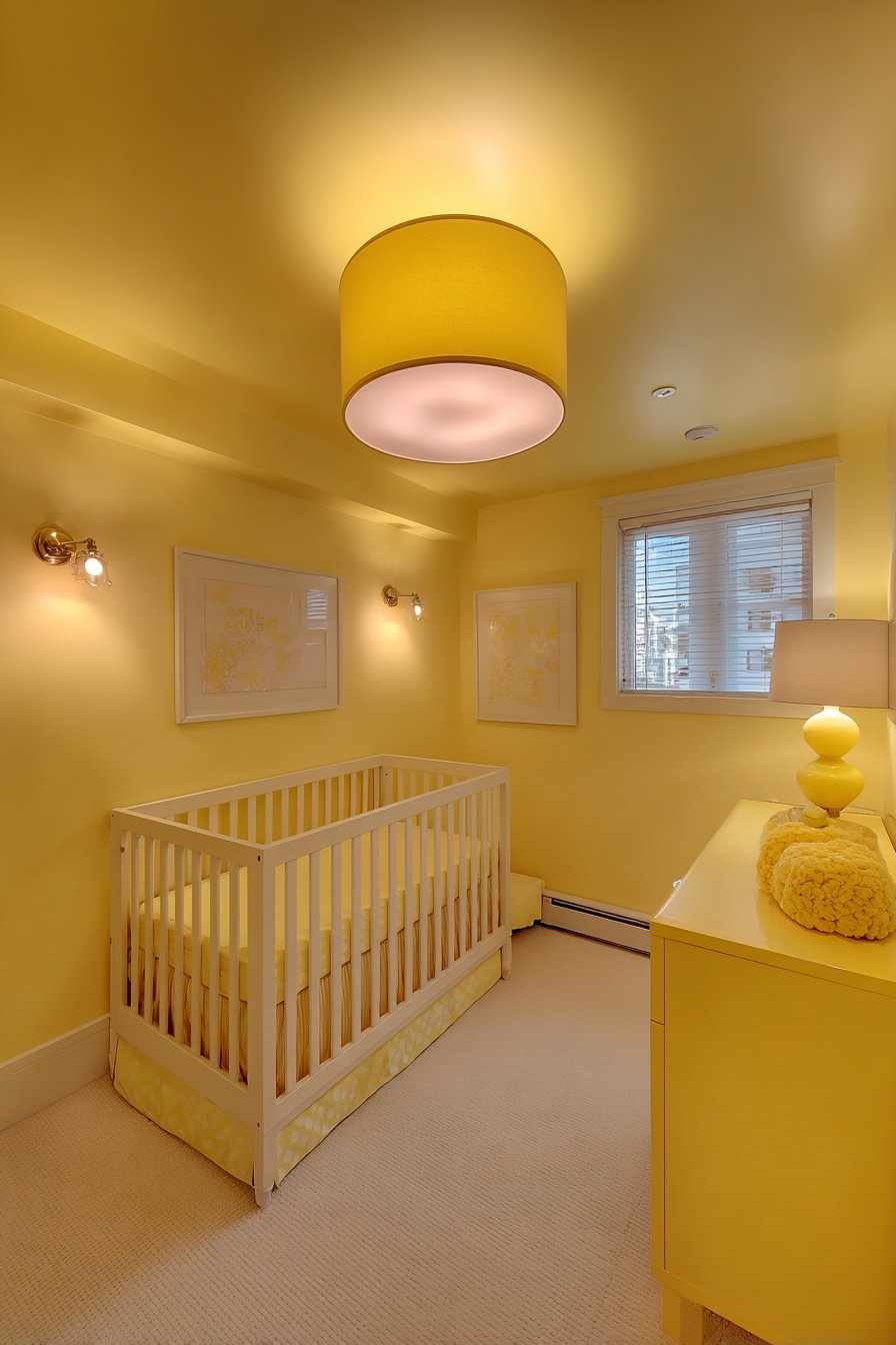 Layered Lighting on Yellow Walls