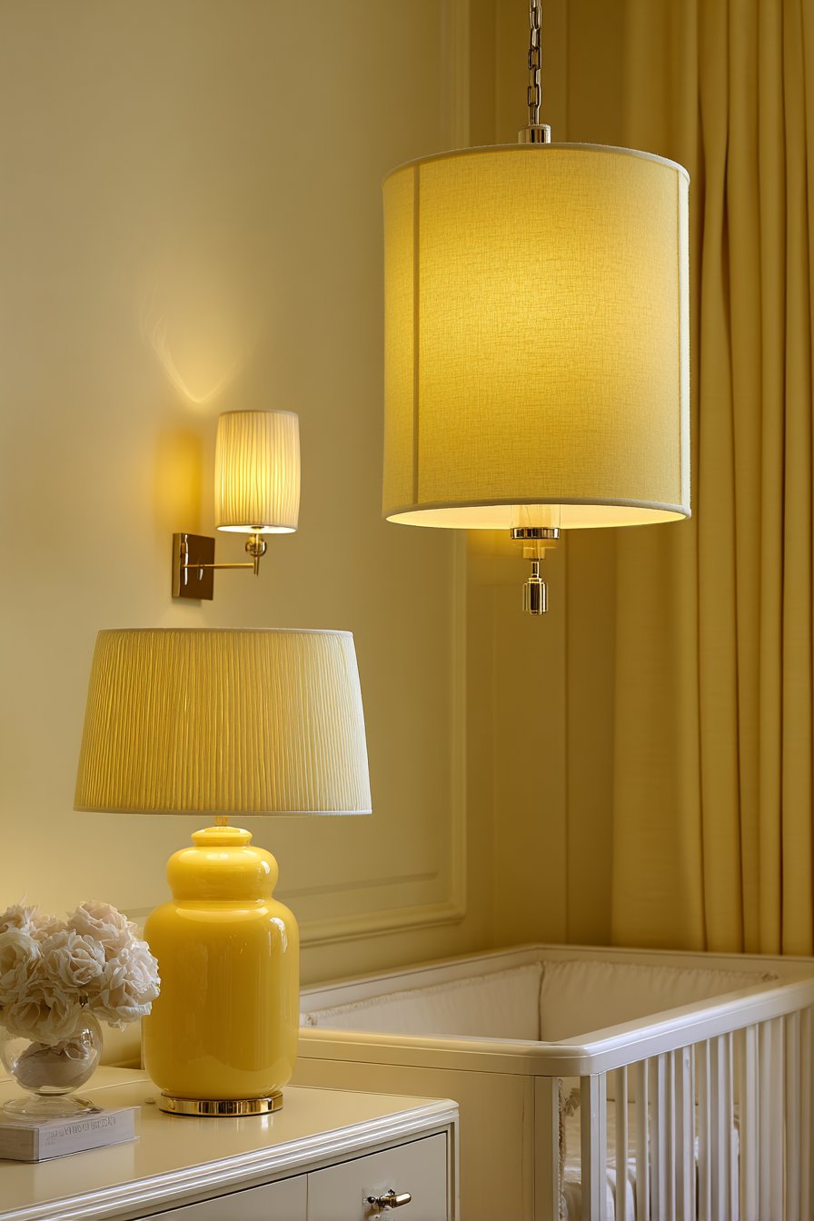 Layered Lighting on Yellow Walls