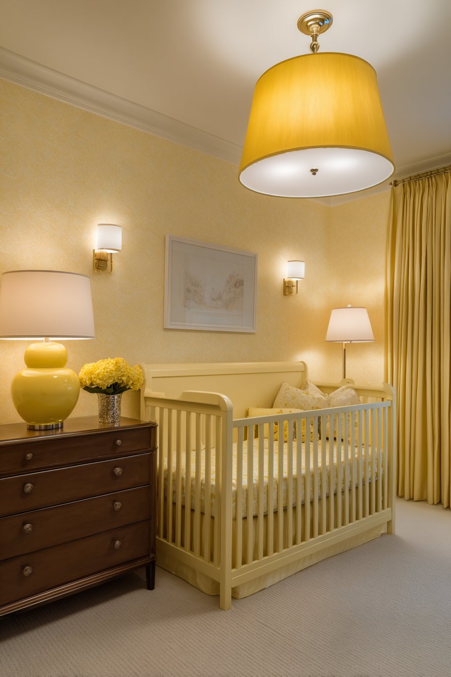 Layered Lighting on Yellow Walls