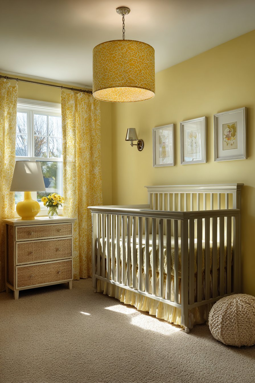 Layered Lighting on Yellow Walls