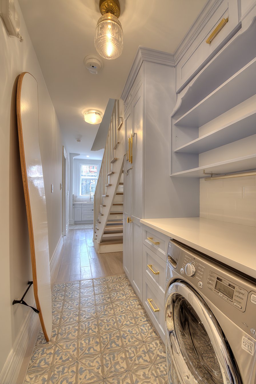 Under-Stairs Innovation with Custom Shelving