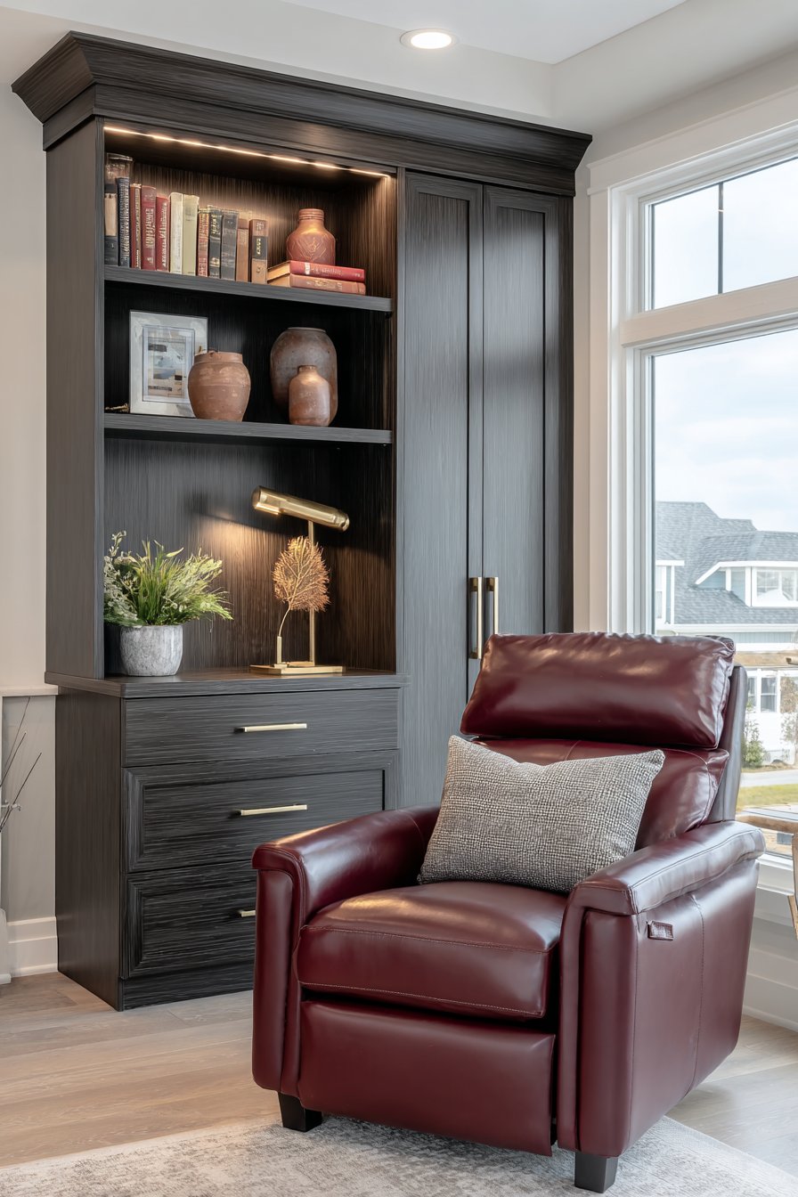 Sophisticated Built-In Library Wall