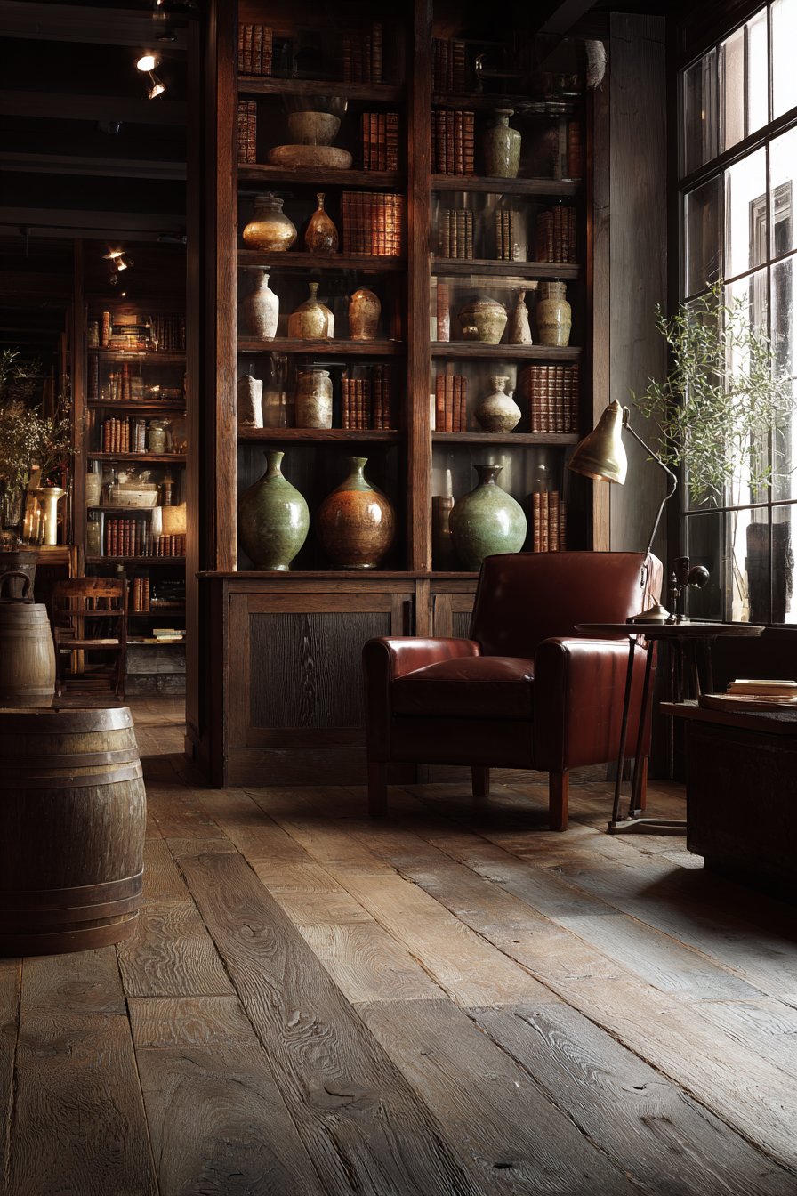 Sophisticated Built-In Library Wall