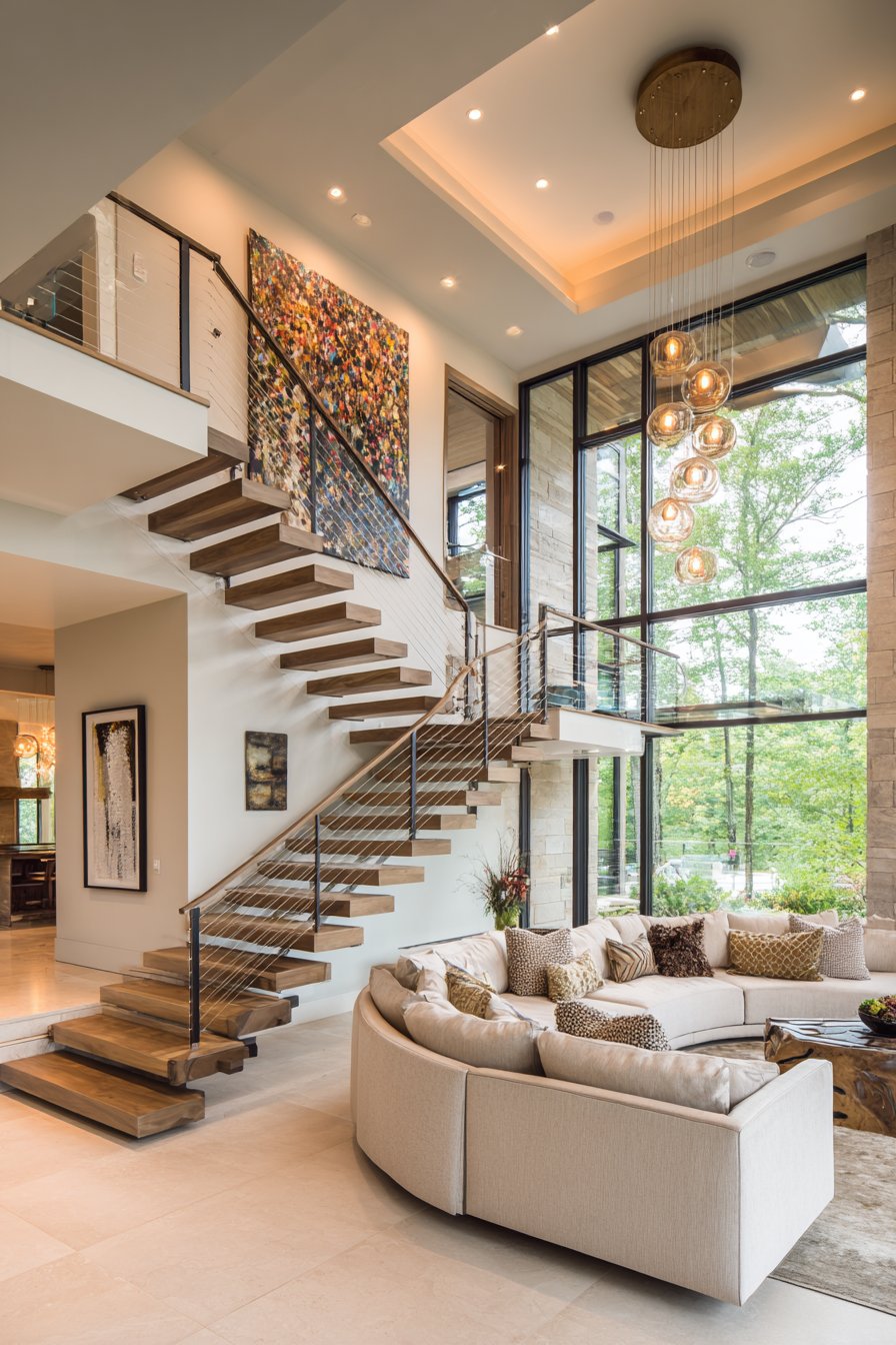 Floating Staircase with Open Design