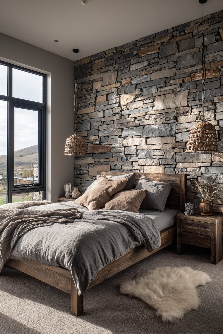 Stone Veneer Statement Wall