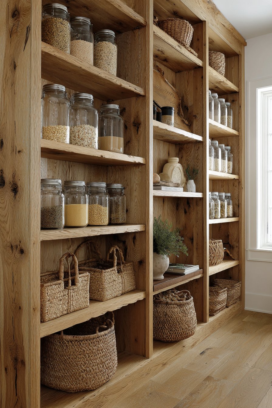 Natural Oak Pantry Organization