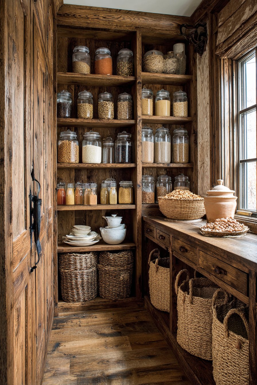 Natural Oak Pantry Organization
