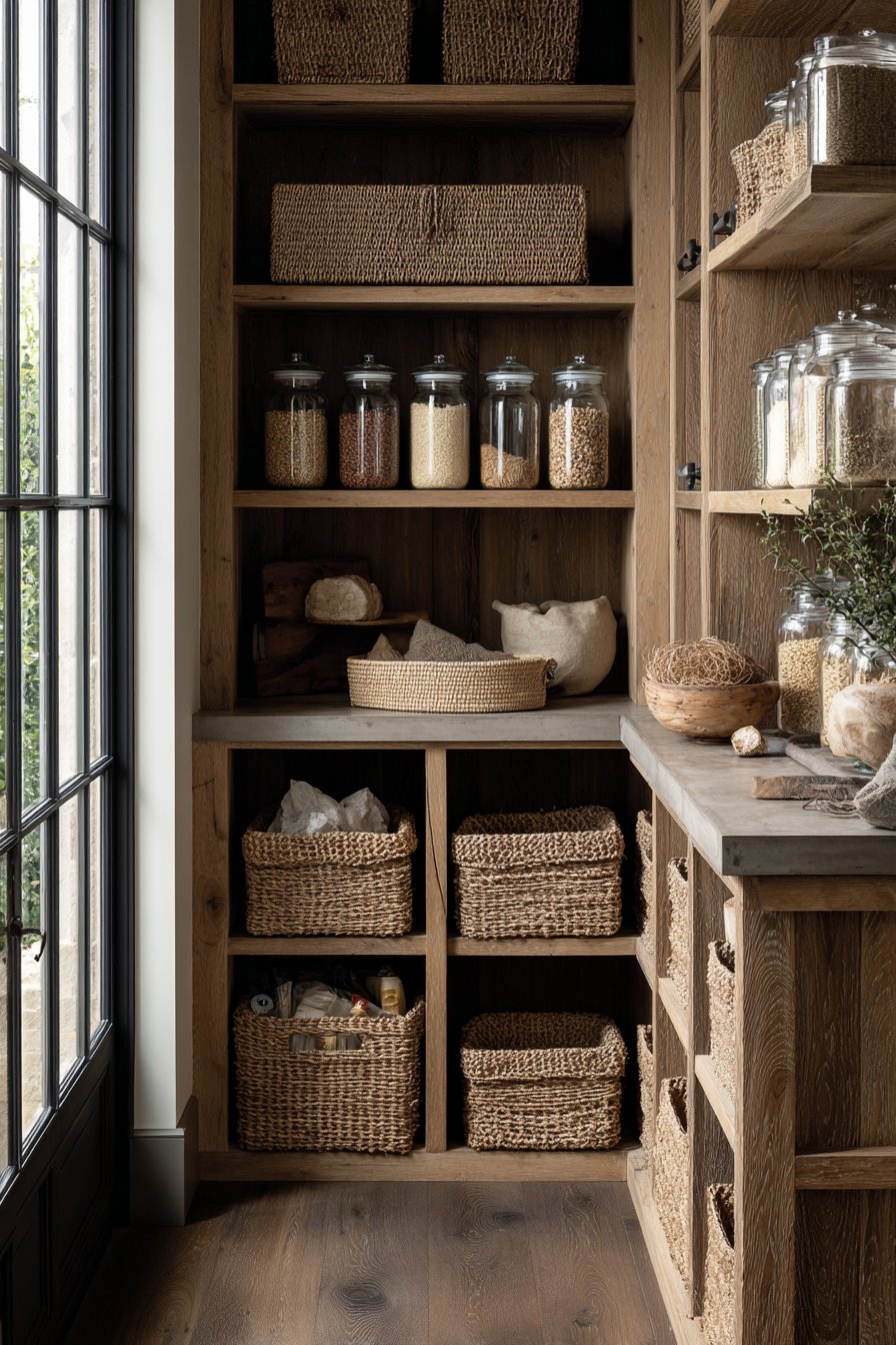 Natural Oak Pantry Organization