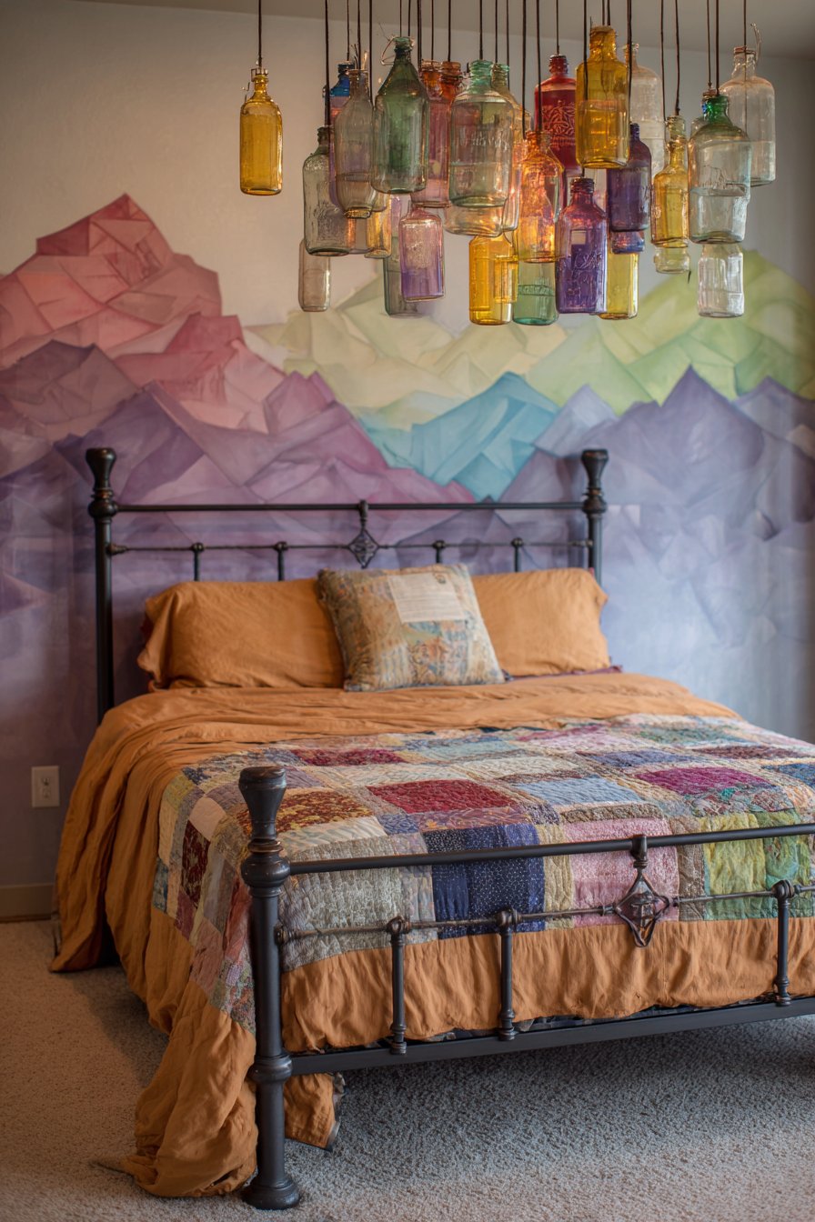 Abstract Mural Headboard Statement