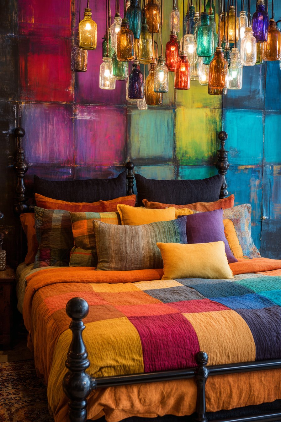 Abstract Mural Headboard Statement