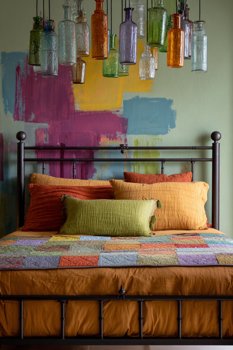Abstract Mural Headboard Statement