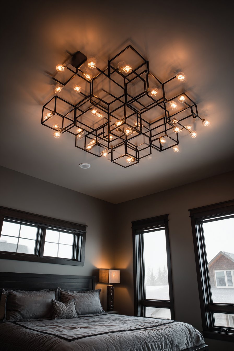 Geometric Chandelier Statement Piece