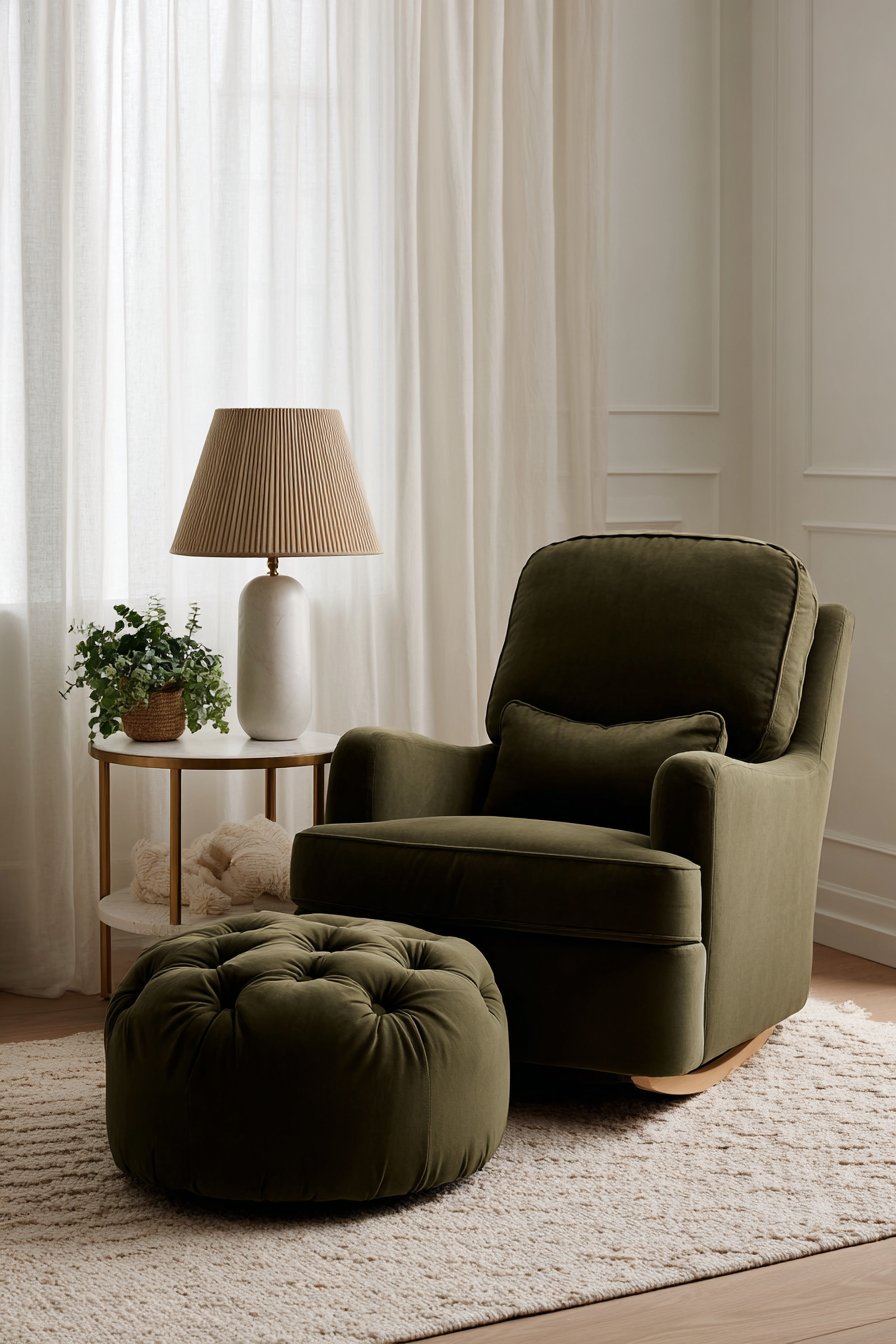 Velvet Glider with Silk Blend Rug