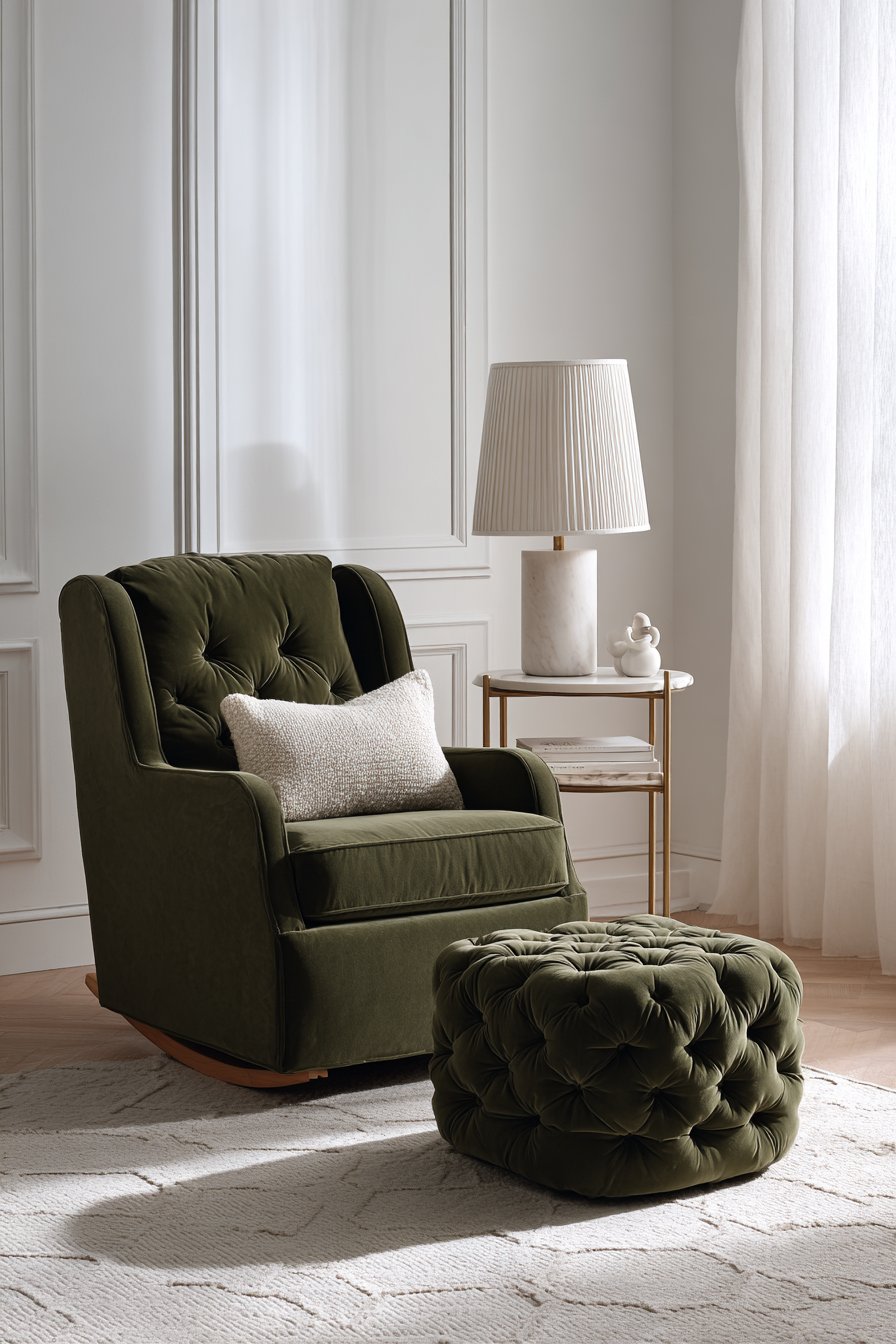 Velvet Glider with Silk Blend Rug