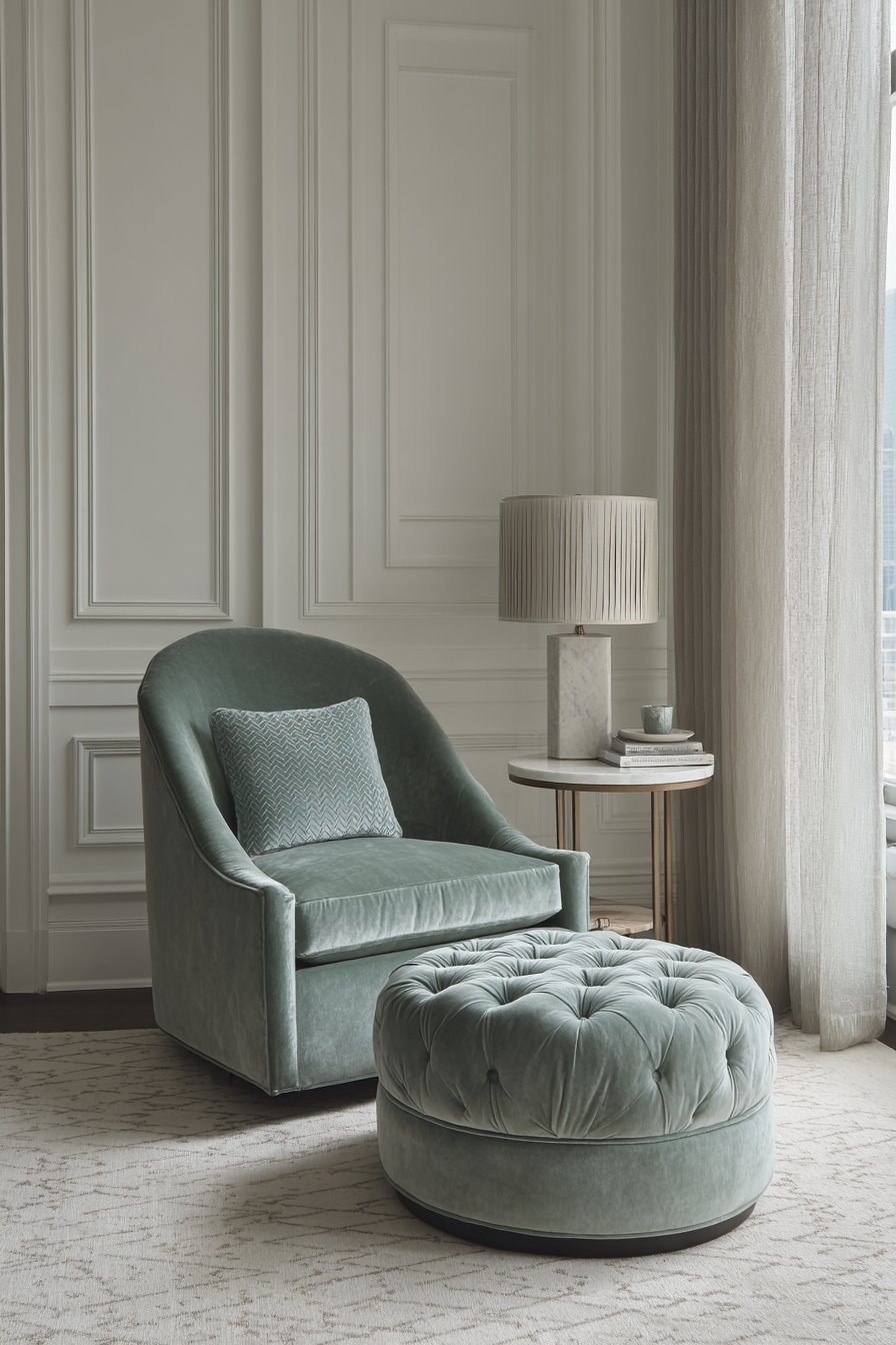 Velvet Glider with Silk Blend Rug