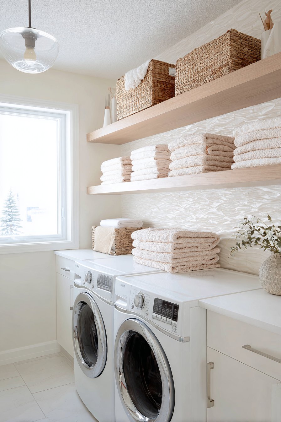 Open Shelving Showcase with Concealed Appliances