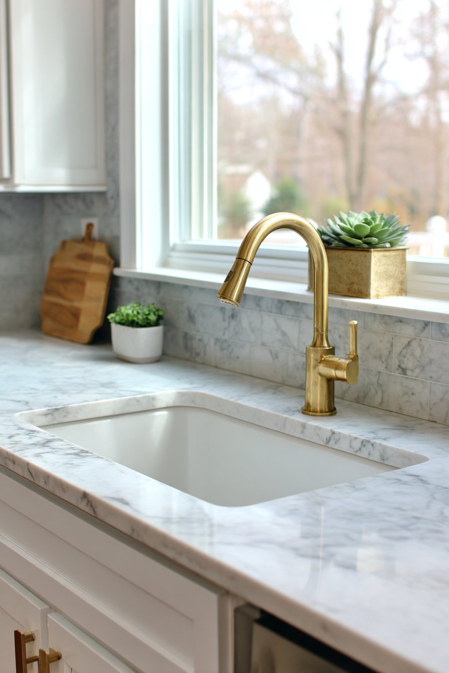 Farmhouse Sink in Honed Marble