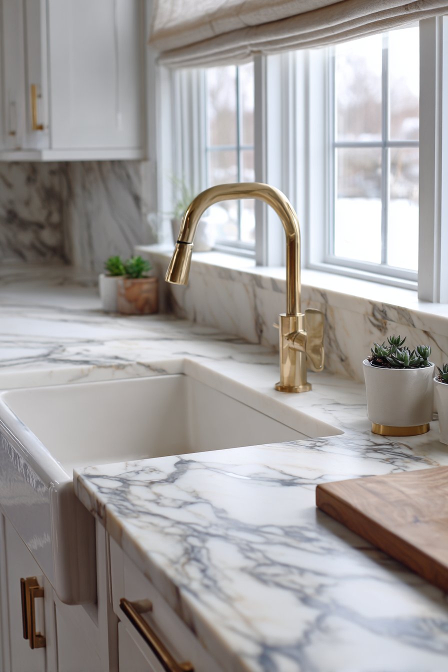 Farmhouse Sink in Honed Marble