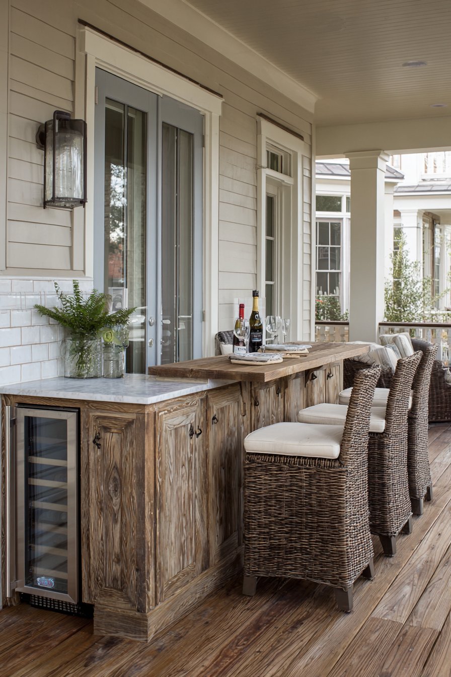 Coastal Bar Setup with Marine-Grade Finishes