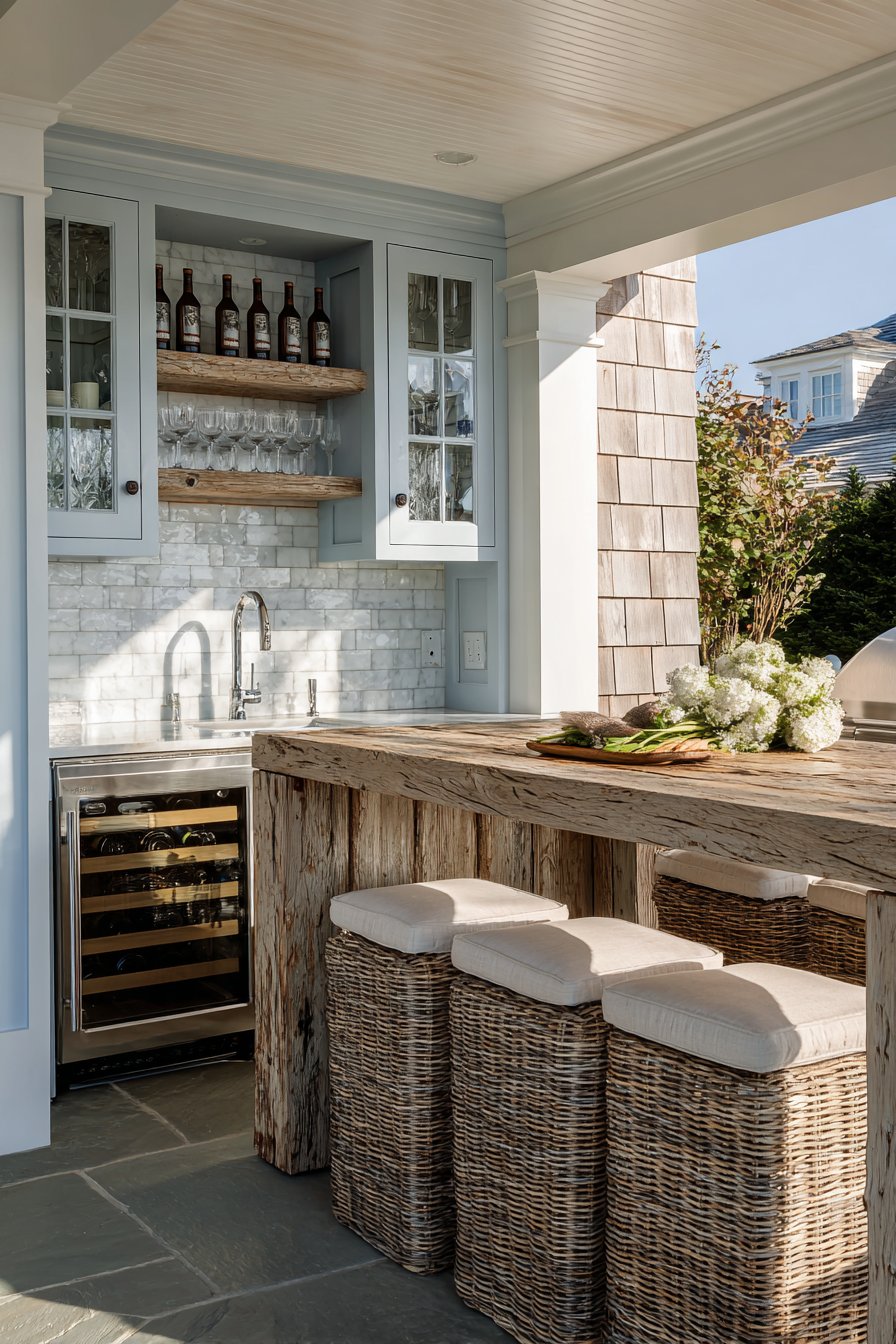 Coastal Bar Setup with Marine-Grade Finishes