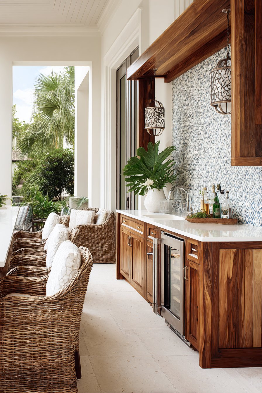 Coastal Bar Setup with Marine-Grade Finishes