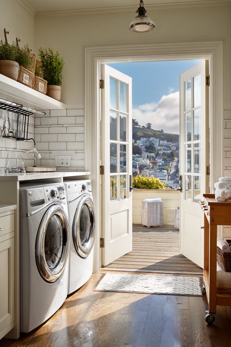 Glass Door Alcove with Garden Views