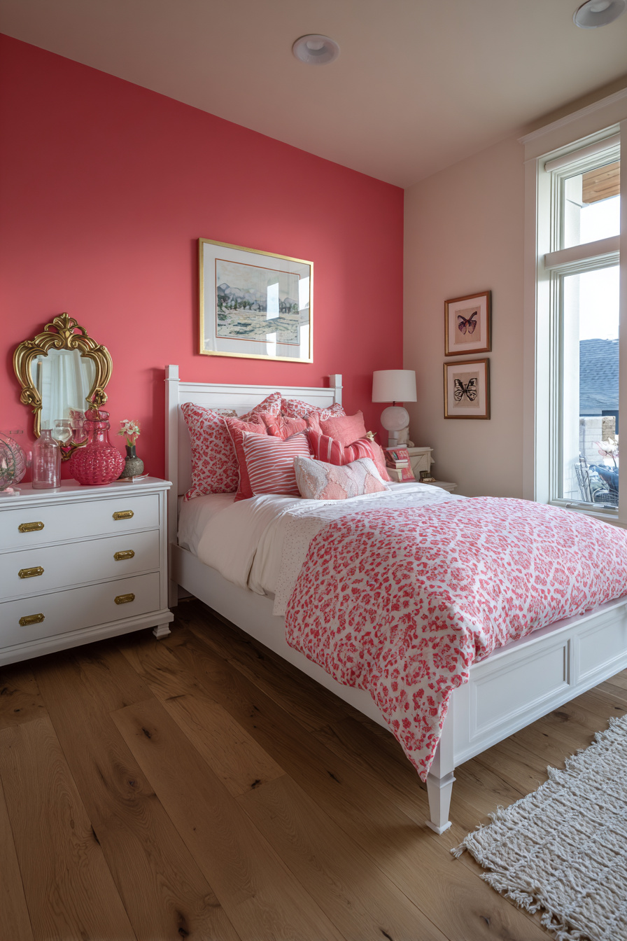 Bold Coral Accent Wall Statement