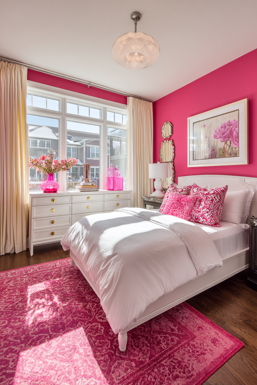 Bold Coral Accent Wall Statement