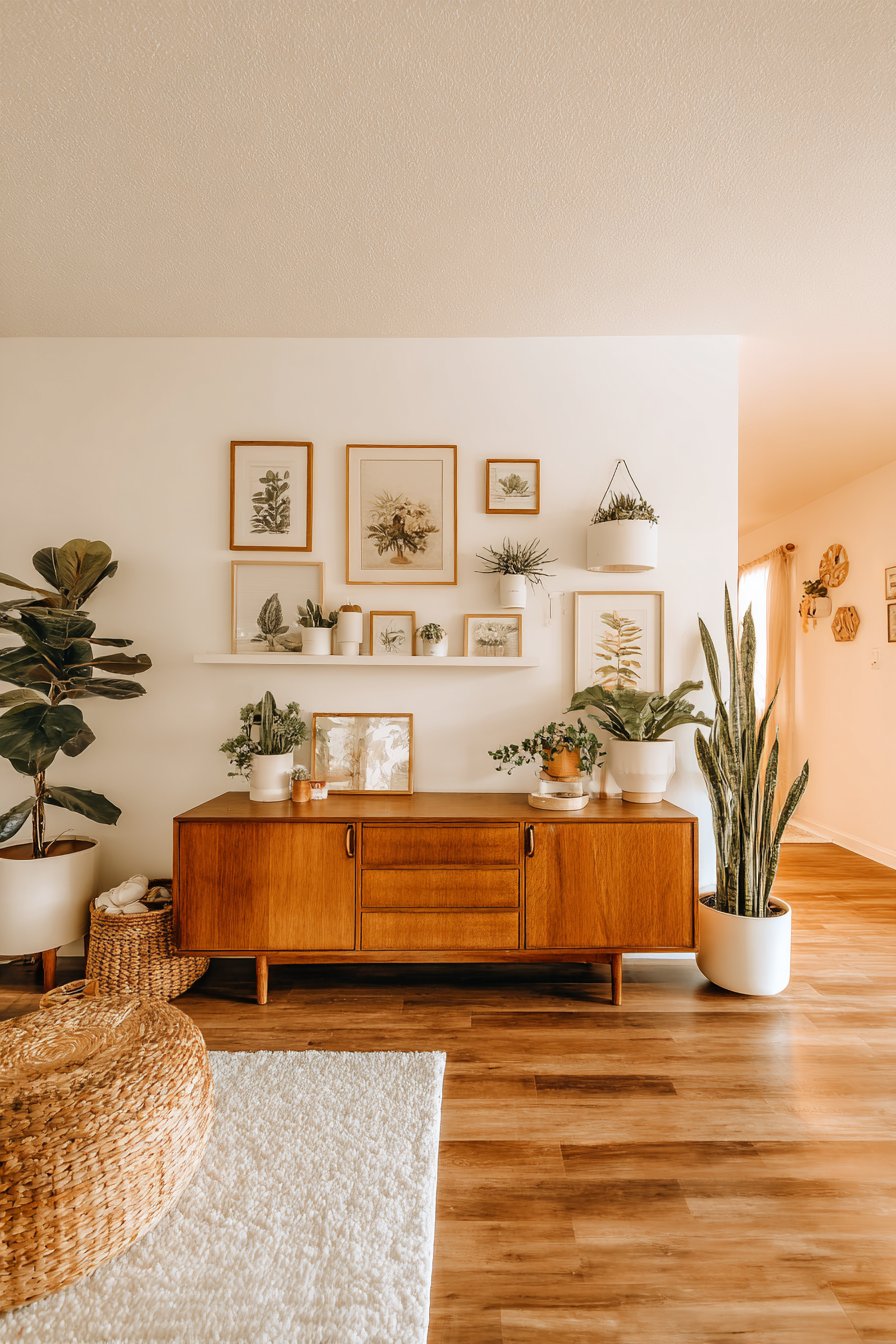 Botanical Gallery Wall with Living Elements